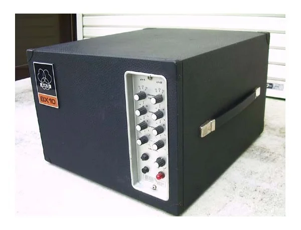 The AKG BX 10 was marketed as "the first truly portable two channel reverberation unit" and was based off the design of the much larger BX20E.