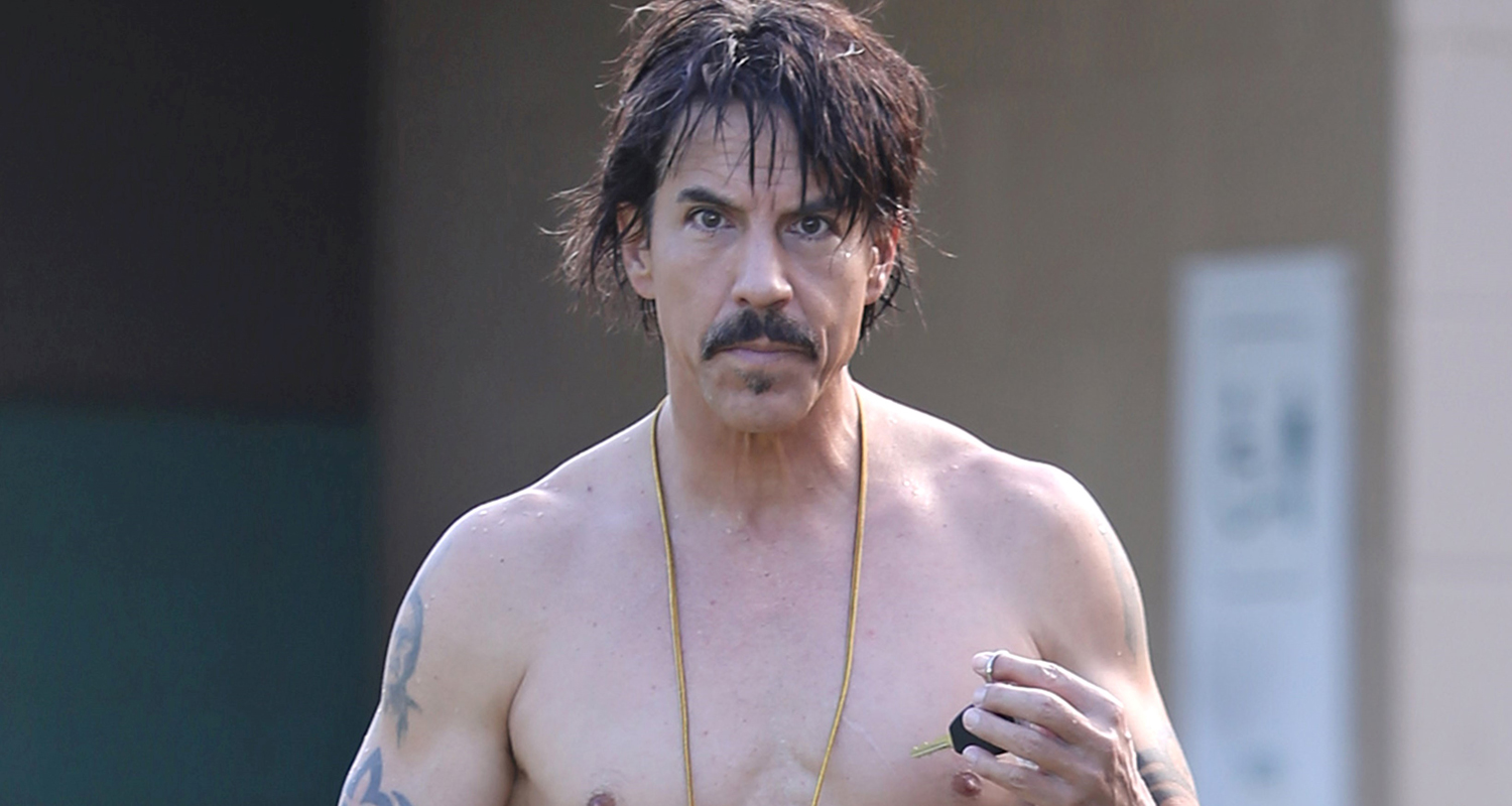 Anthony Kiedis looking like he's ready to prowl for some of these said dark necessities