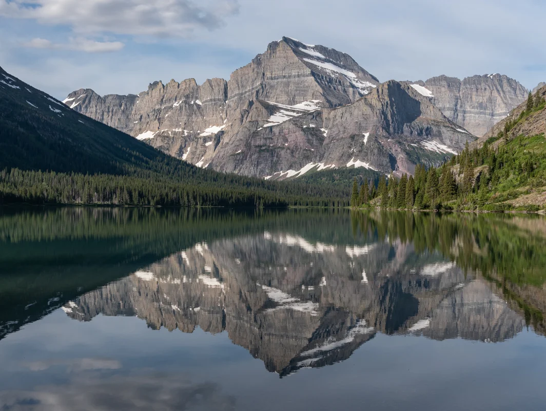 Mountains Surrounding Lake Josephine in Many Glacier