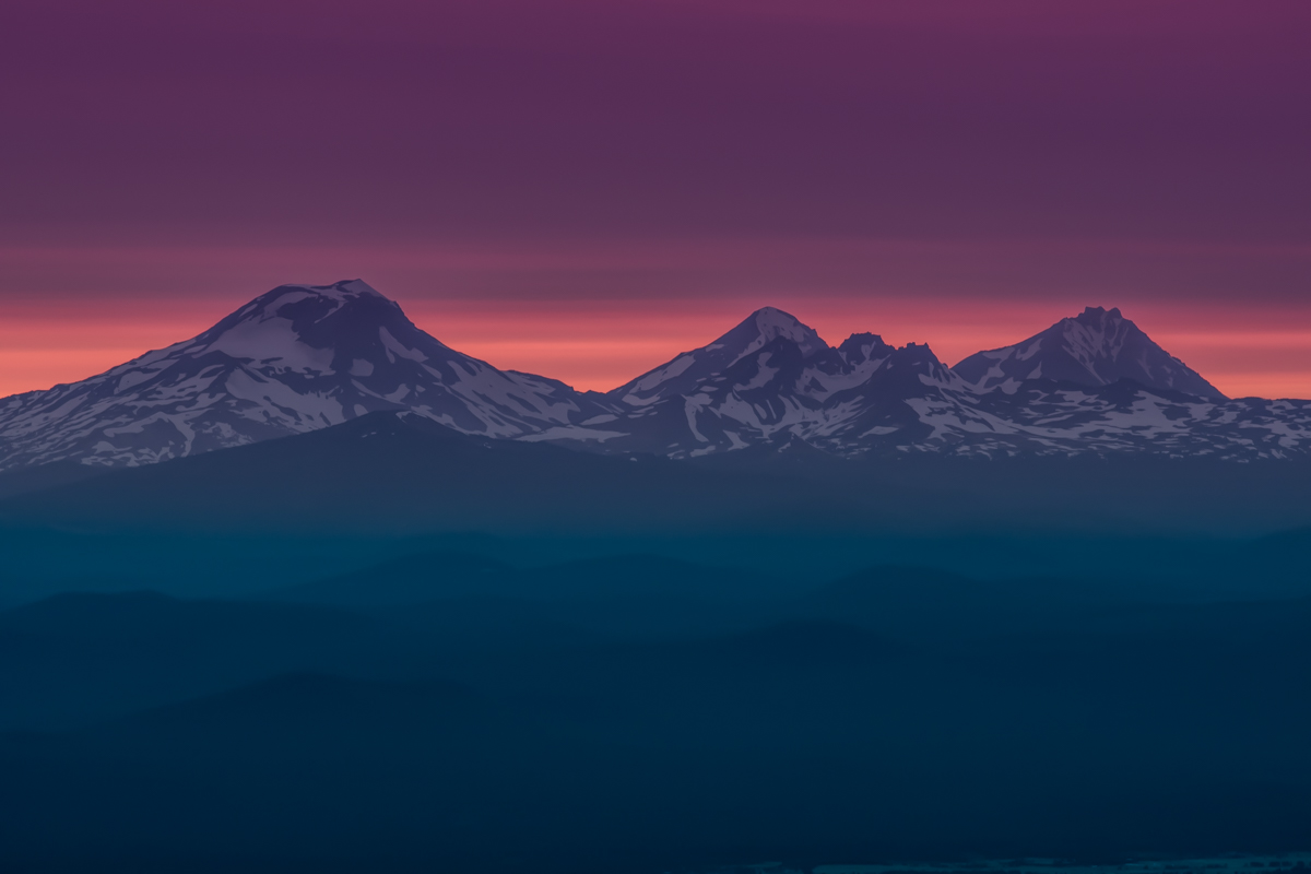 The Three Sisters at Sunset