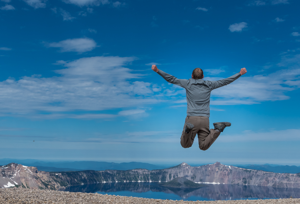 Enjoying the view from Mount Scott