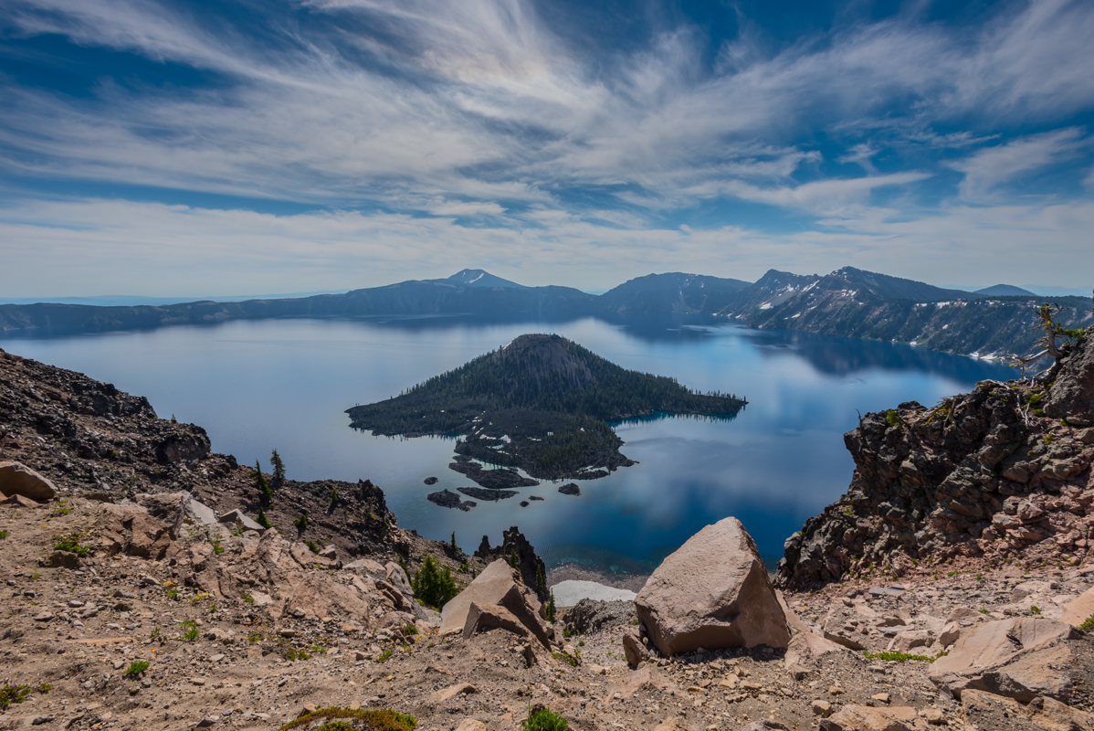Streaky Clouds Over Wizard Island