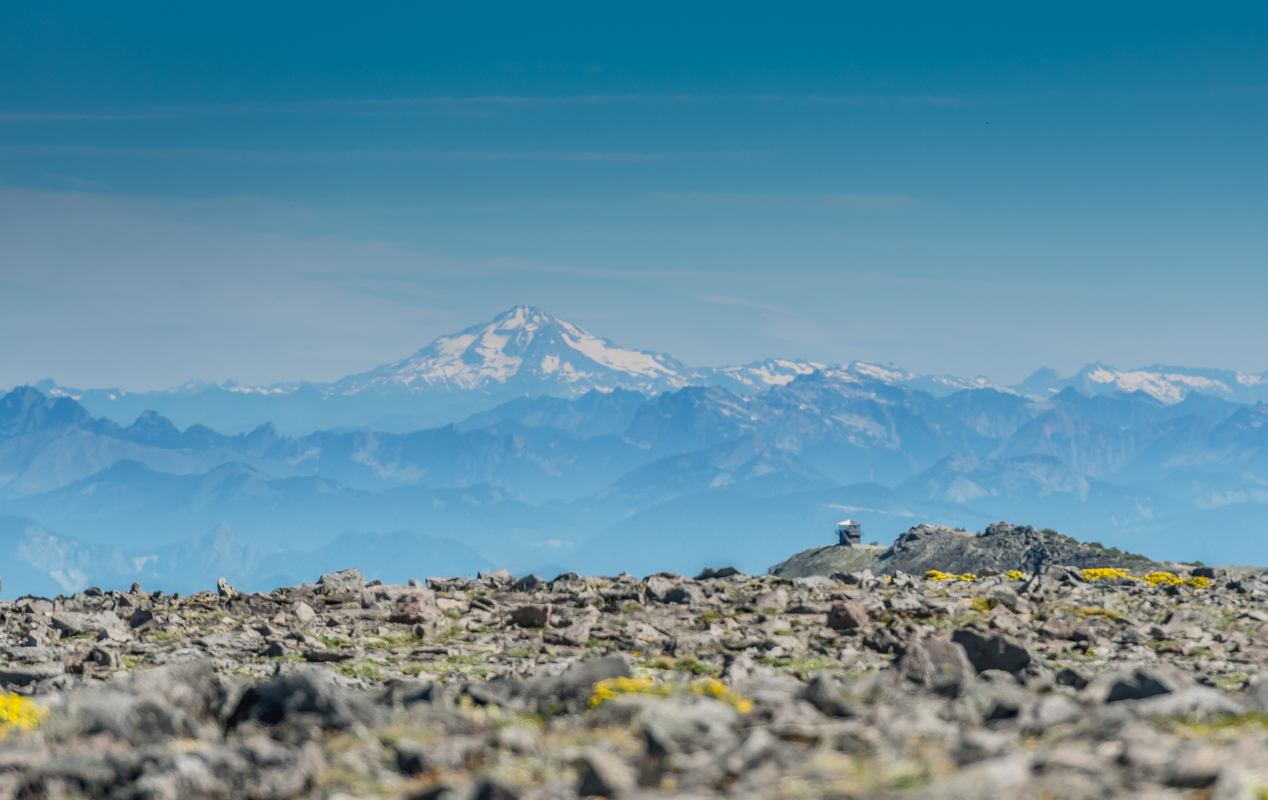 Fire Tower Stands On Ridge in Mount Rainier