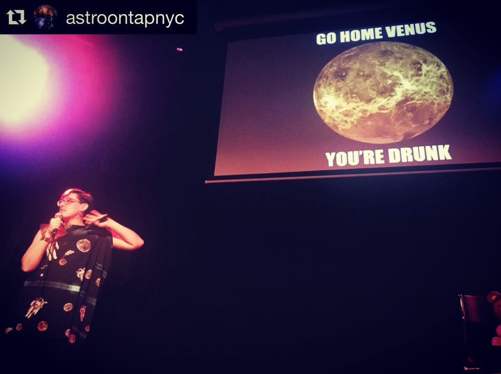 Venus rotates on its axis in the opposite direction from all the other planets in the Solar System and it rotates so slow, its day is longer than its year. Go home Venus, you're drunk. 