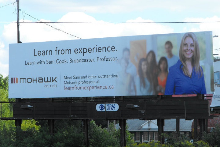Sam's dream was to be featured on a giant billboard ... and it finally happened! She was also featured on many bus shelters across the GHTA too!