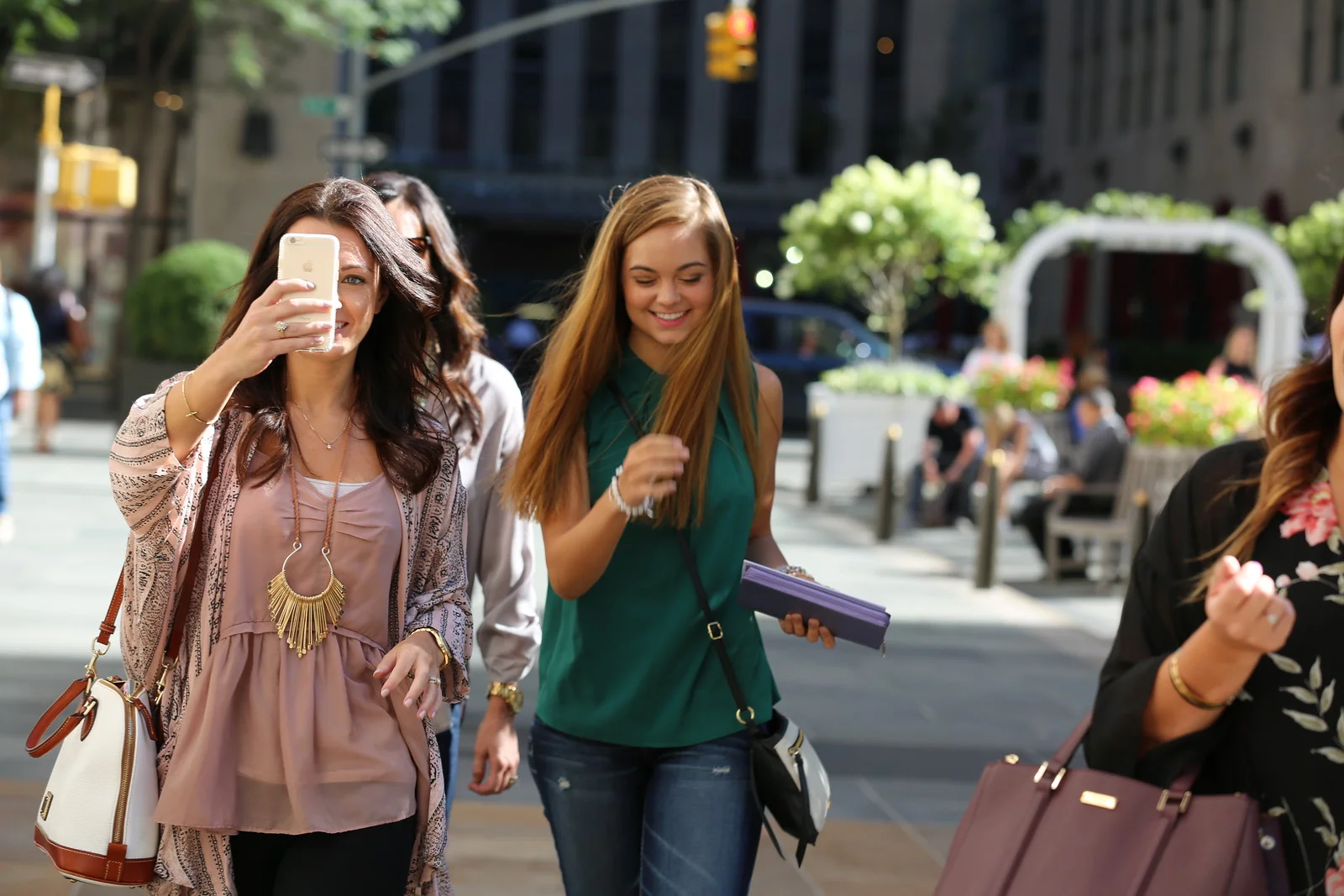 Chelsea & I taking a video on our walk to the studio.