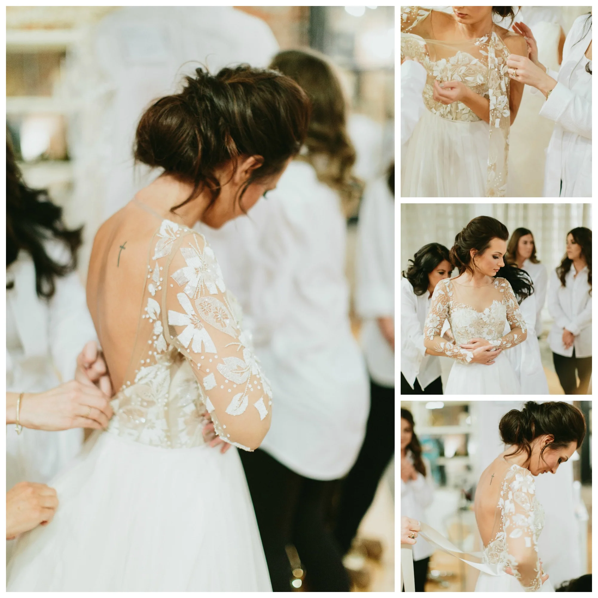 We got ready in the most gorgeous bridal suite! It was actually the place I got my dress! They let us rent it out & we have such a fun morning dancing to music, drinking mimosas, & eating catered food from my favorite brunch spot. 