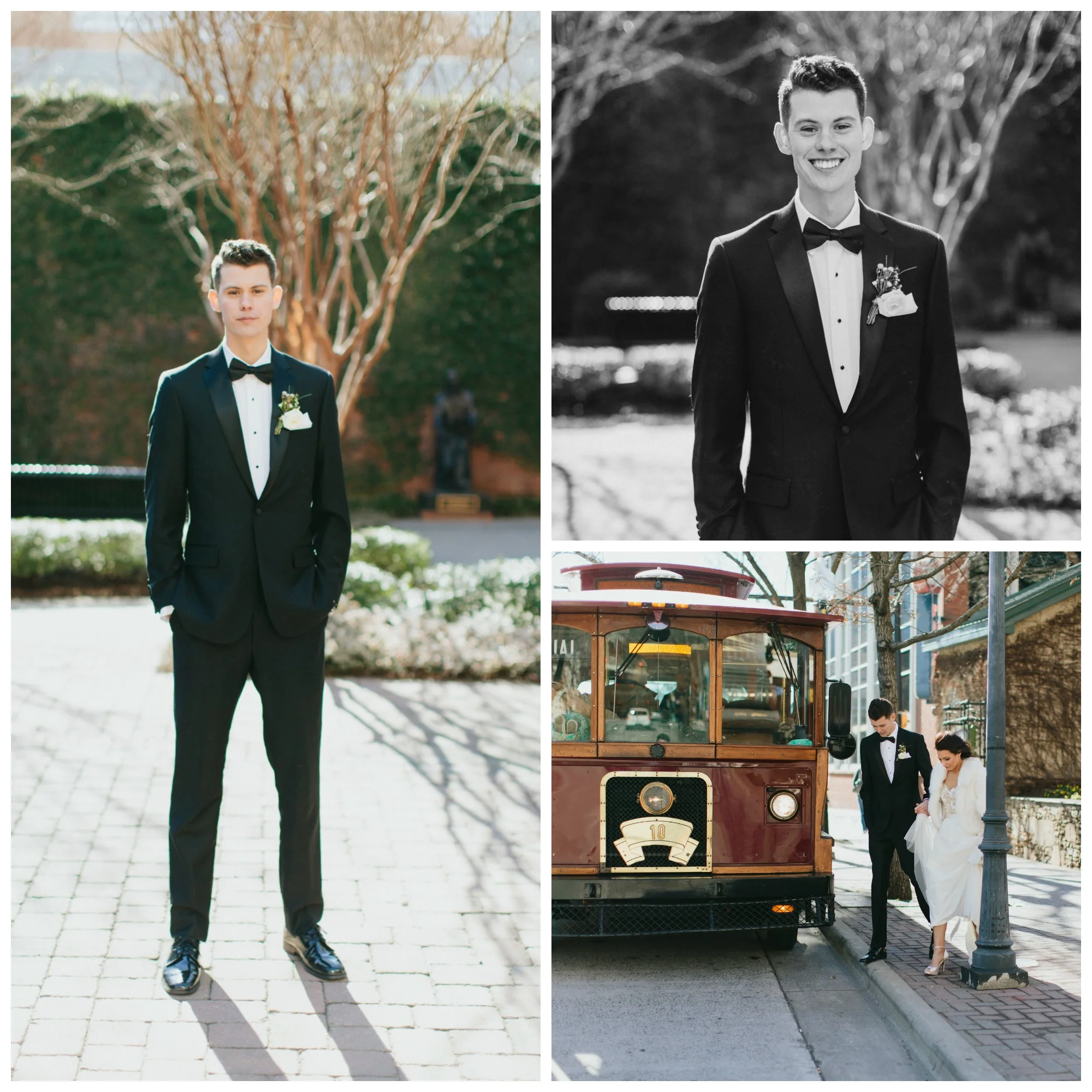 It was the coldest day of the year (very sunny though!!) so we rented out a trolley to cart the bridal party around all day. It was so fun! 