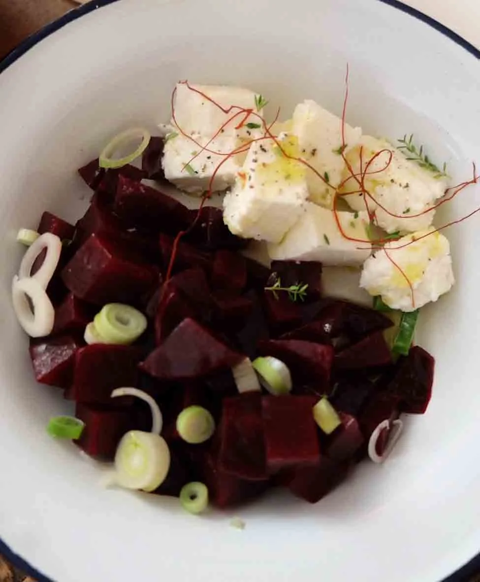 A perfect little beet salad with sheep's cheese and the ubiquitous Croatian olive oil that I can eat by the spoonful.