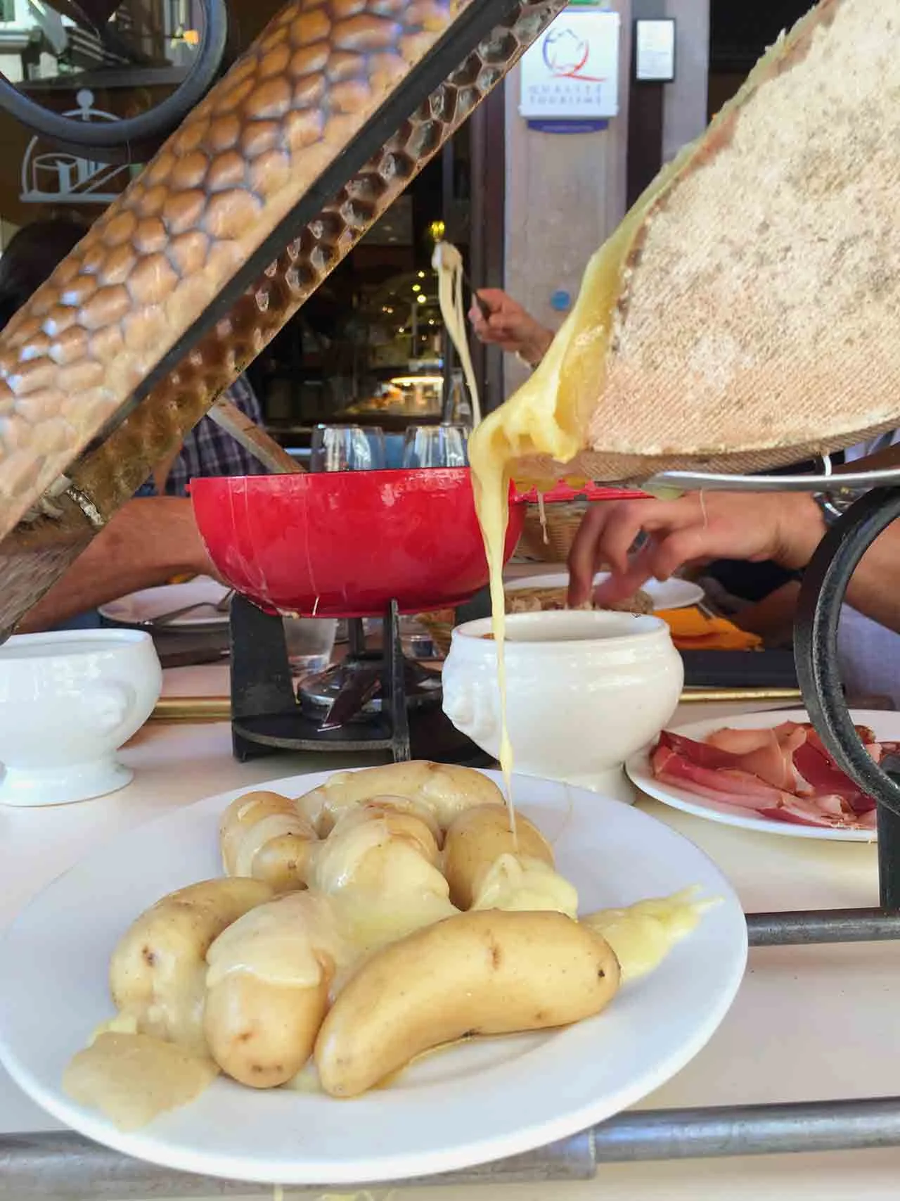 In Strasbourg we had a near ridiculous parade of cheeses. I loved how dramatic this melted raclette from La Cloche à Fromage felt, especially paired with unpretentious boiled potatoes. 