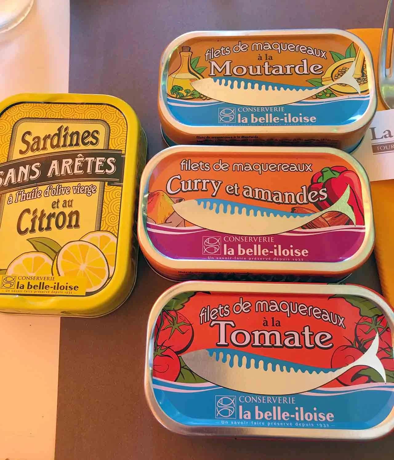 I have a deep love for canned fish. I love dipping bread into that oily sardine juice or squeezing lemon over a beautiful white anchovy. I was happy to bring these beauties home with me.