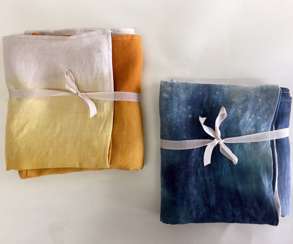 Jill Aiko Yee saffron dip dye linen towel & napkin set, $53