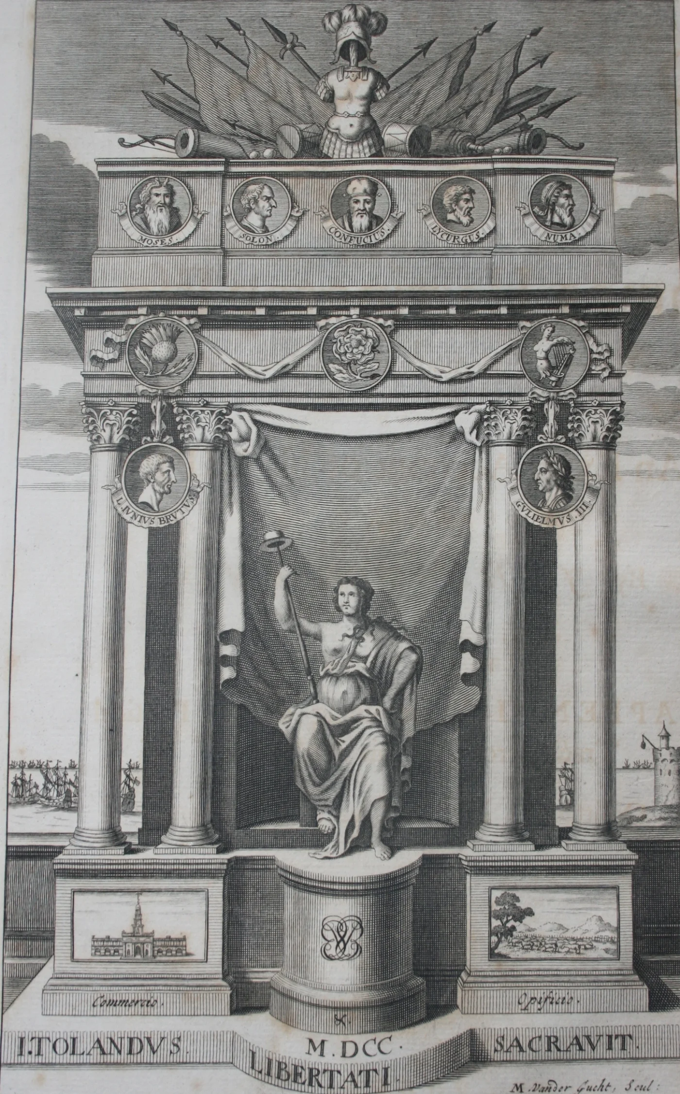 The frontispiece to John Toland's 1700 edition of Harrington's political works. Image by Rachel Hammersley, with thanks to James Babb.