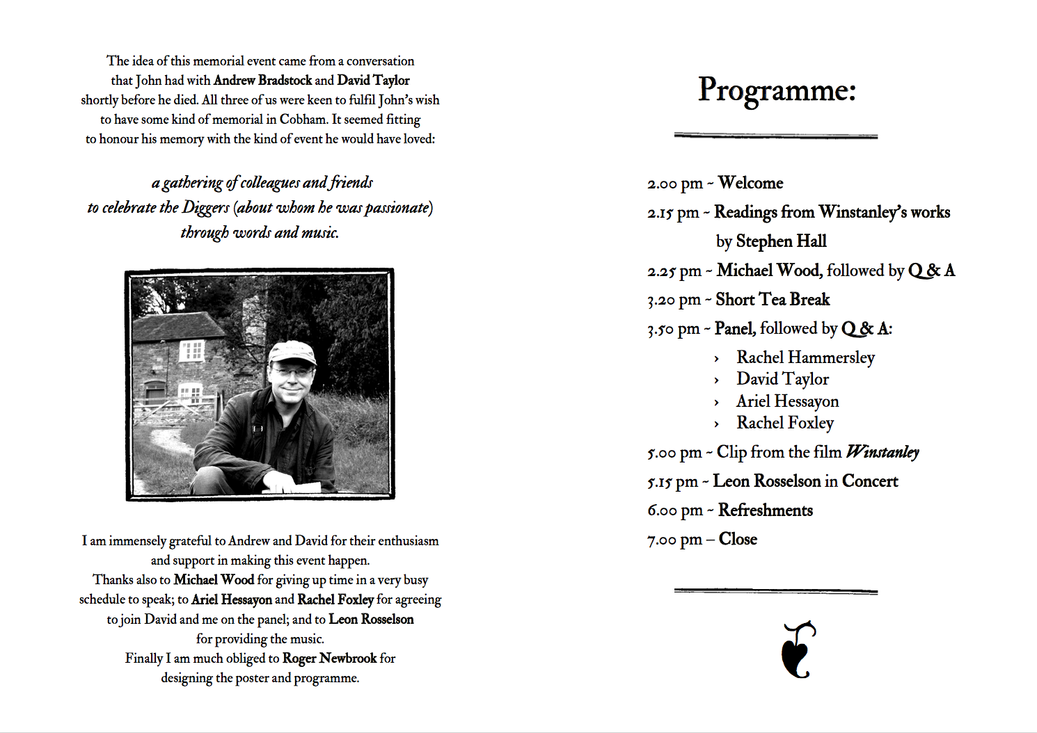 Brave Community programme, designed by Roger Newbrook.