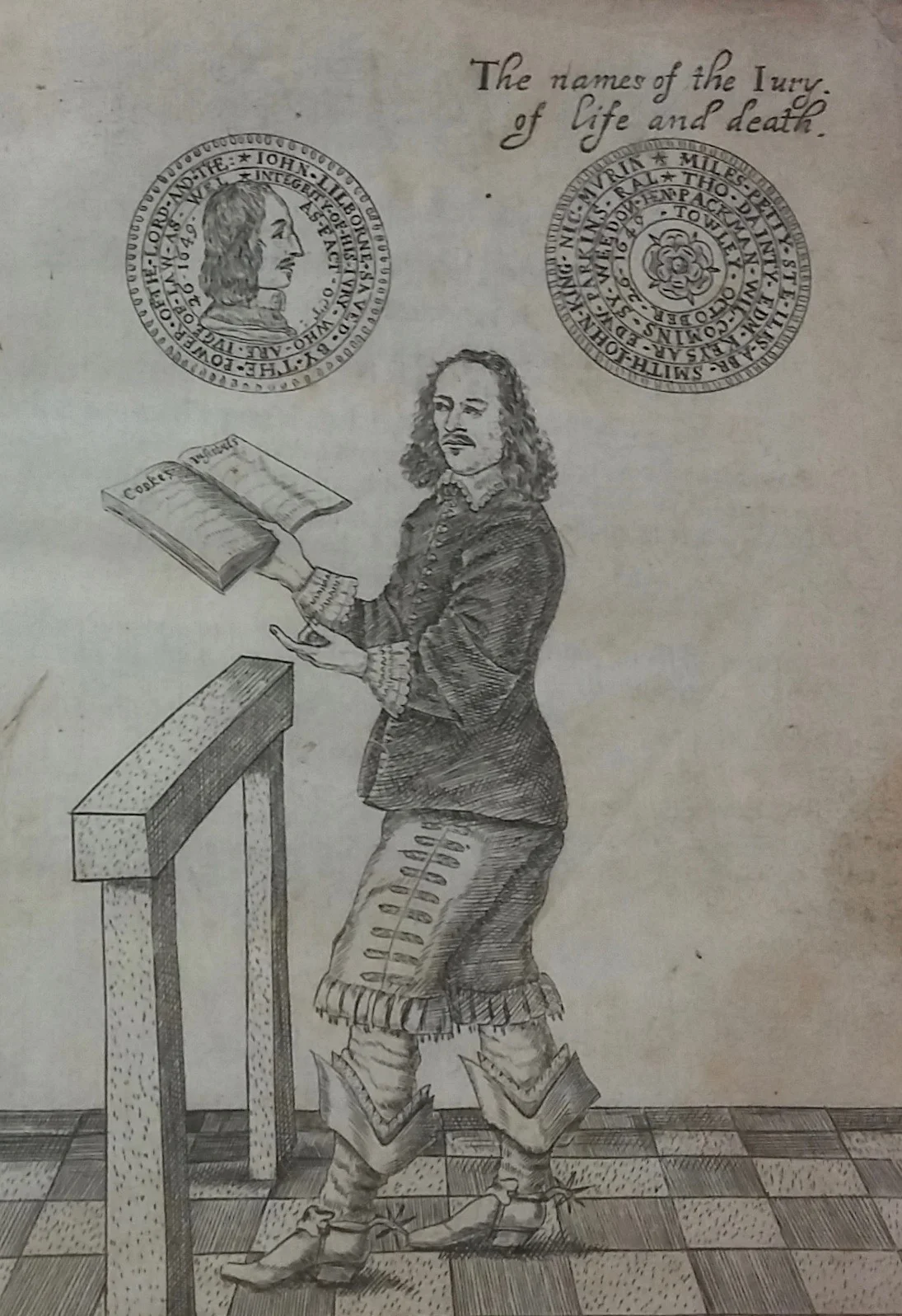 John Lilburne from The trials of Lieut. Colonel John Lilburne (London, 1649). Courtesy of the Special Collections Department at the Robinson Library, Newcastle University.