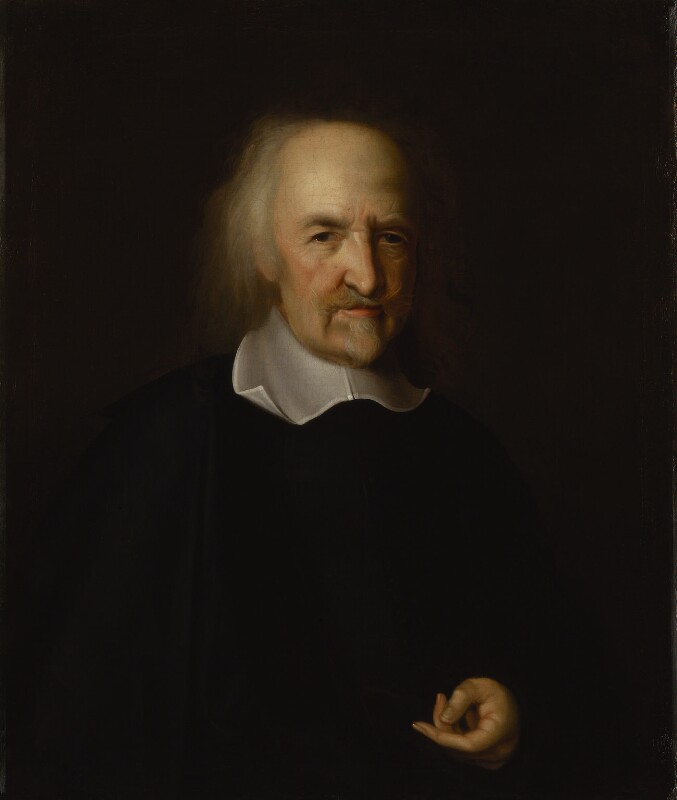 Thomas Hobbes, after John Michael Wright, oil on canvas, based on a work of c.1669-70. National Portrait Gallery, NPG 106. Reproduced under a creative commons license.