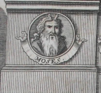 Image of Moses as taken from the frontispiece to The Oceana and other works of James Harrington, ed. John Toland (London, 1737). Private copy. Image by Rachel Hammersley.