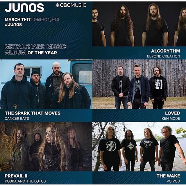 A couple bands I had the pleasure of working with last year have been nominated for Juno Awards. That&rsquo;s dope. Congrats to @cancerbats and @megannashmusic !!! Bring it home!! #junos