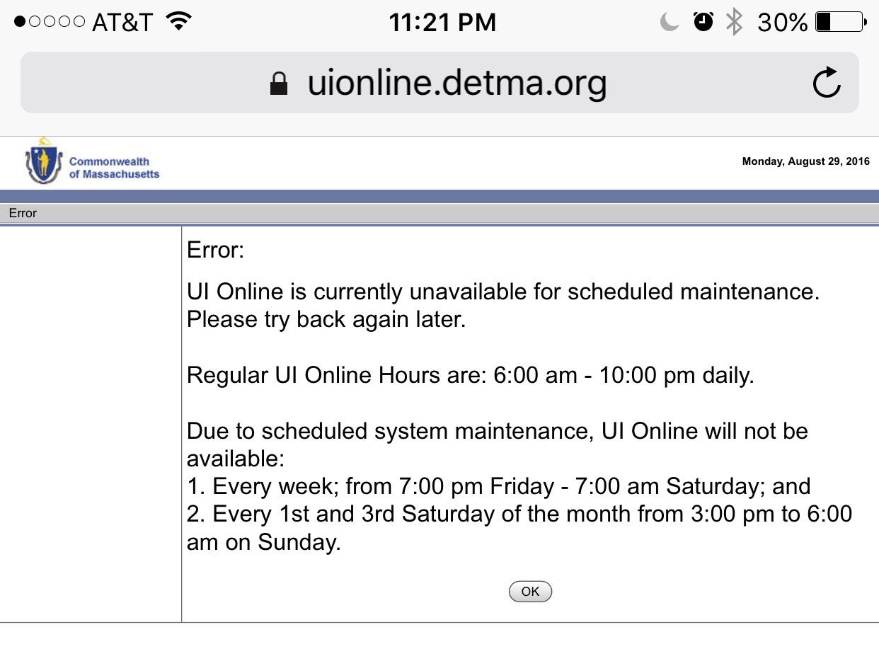 The Department of Unemployment Assistance is currently and permanently unavailable to anyone with young children.
