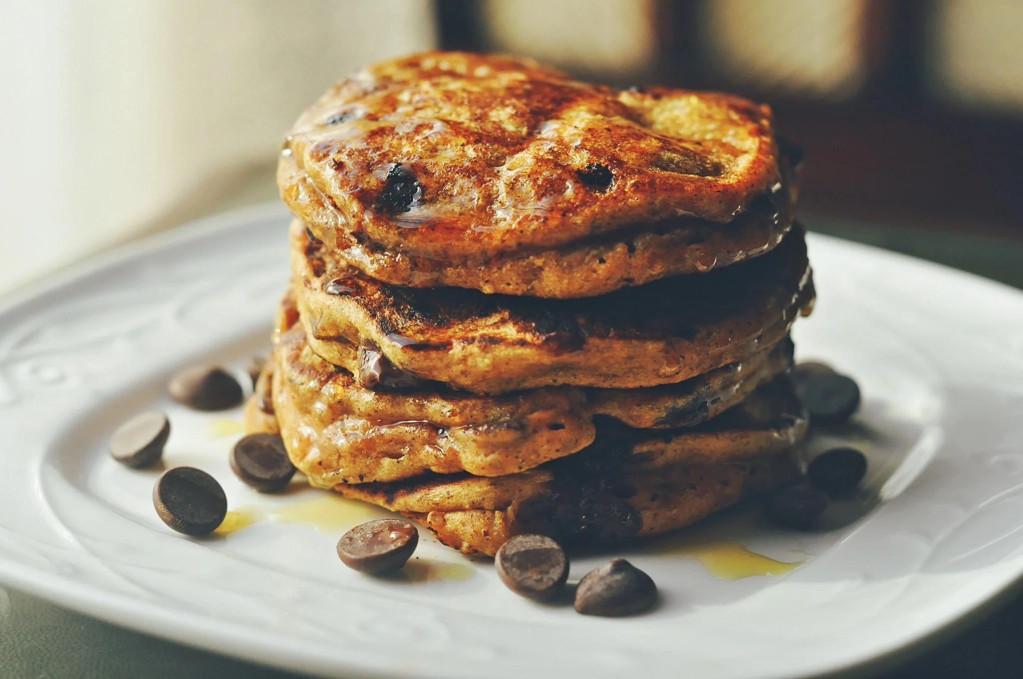 Chocolate chip pumpkin pancakes