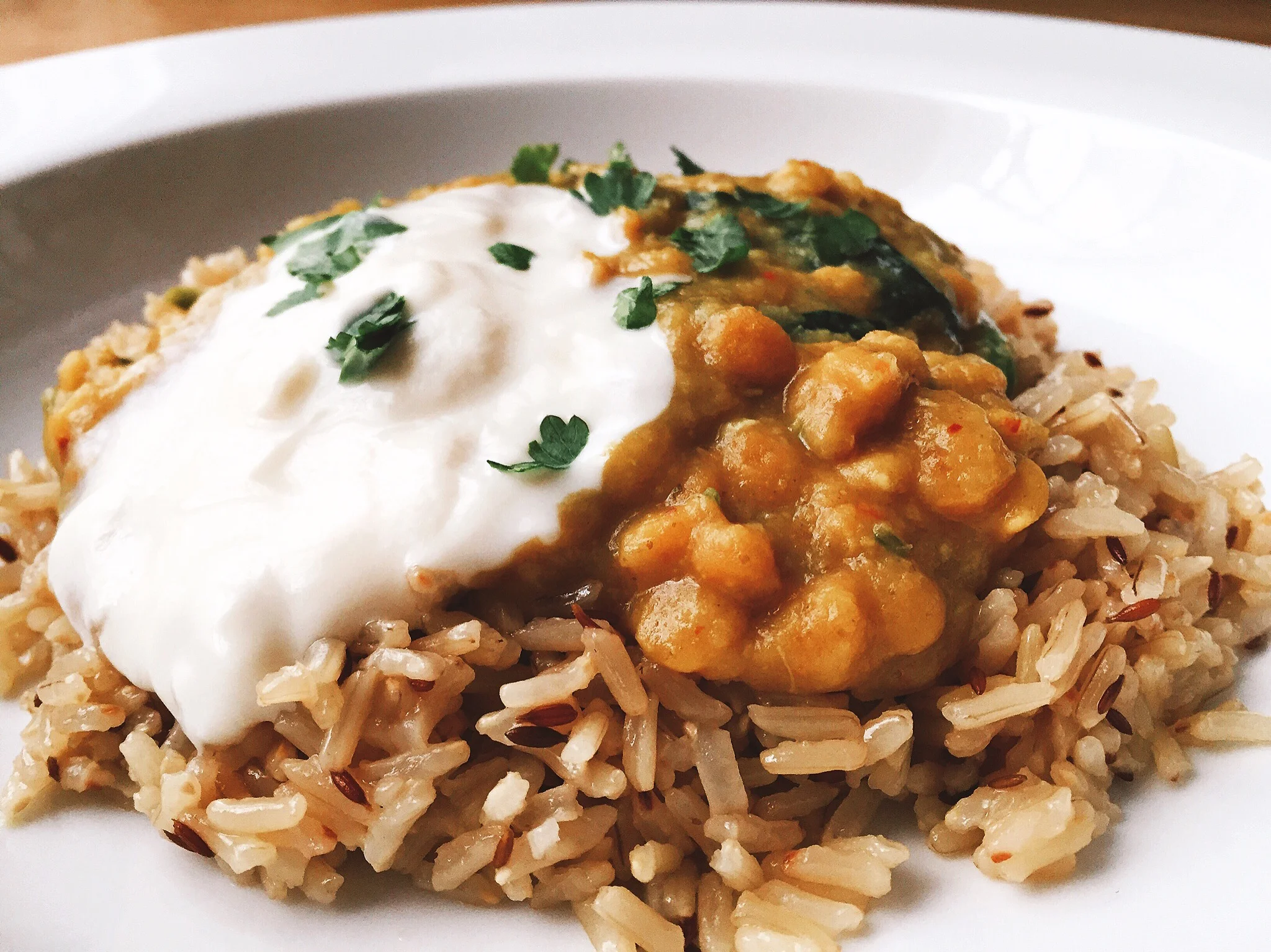 Yellow dal and jeera rice