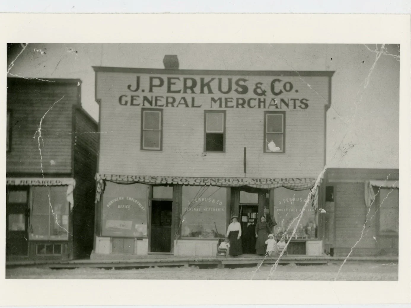  Waxer’s installation is inspired by the general store - Perkus Limited - started by her great-great grandmother in northern Ontario.  PHOTO: J. Perkus &amp; Co. General Merchants, Cochrane, ca. 1910. Ontario Jewish Archives, item 1608. 