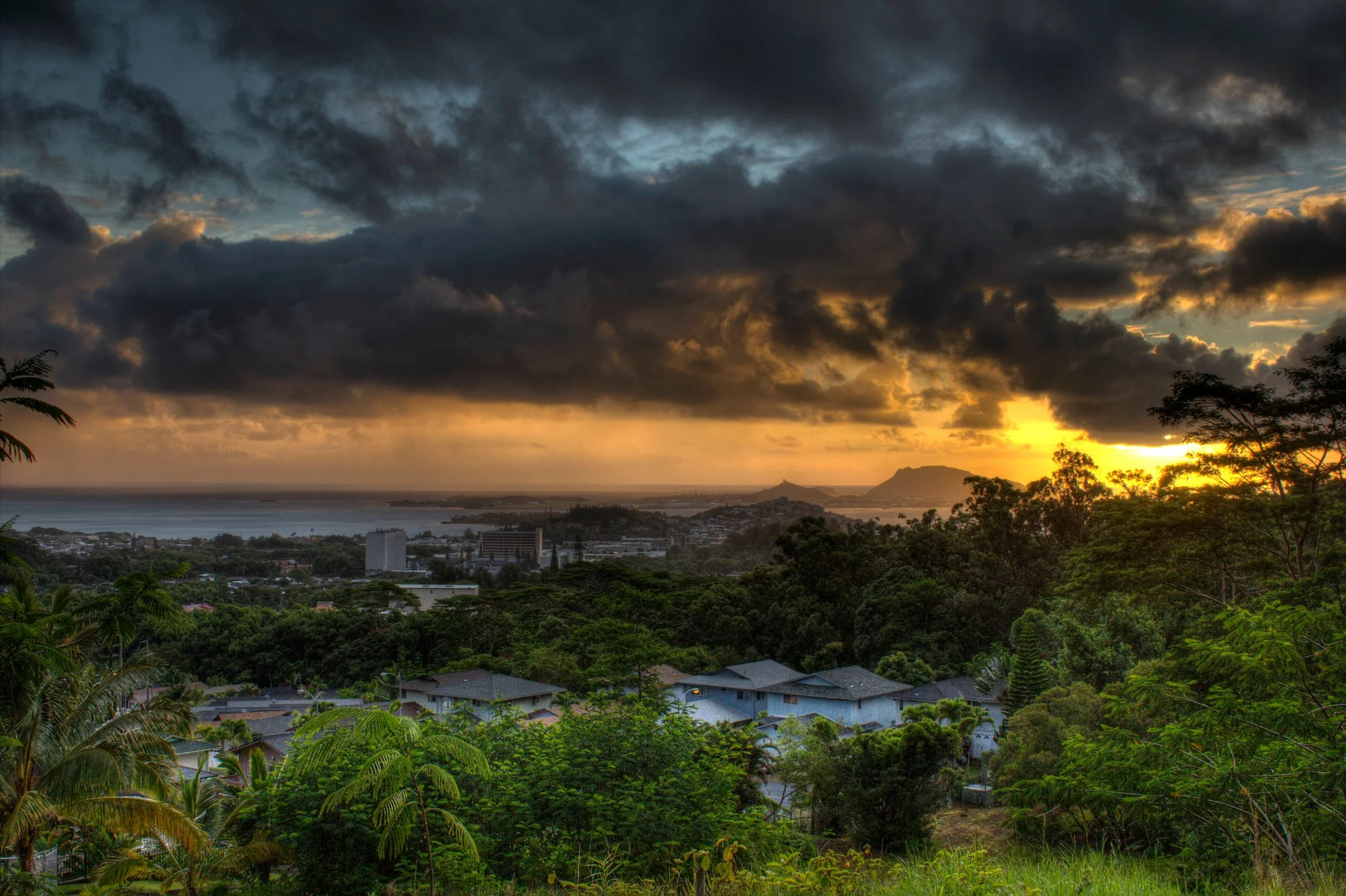 green sunrise