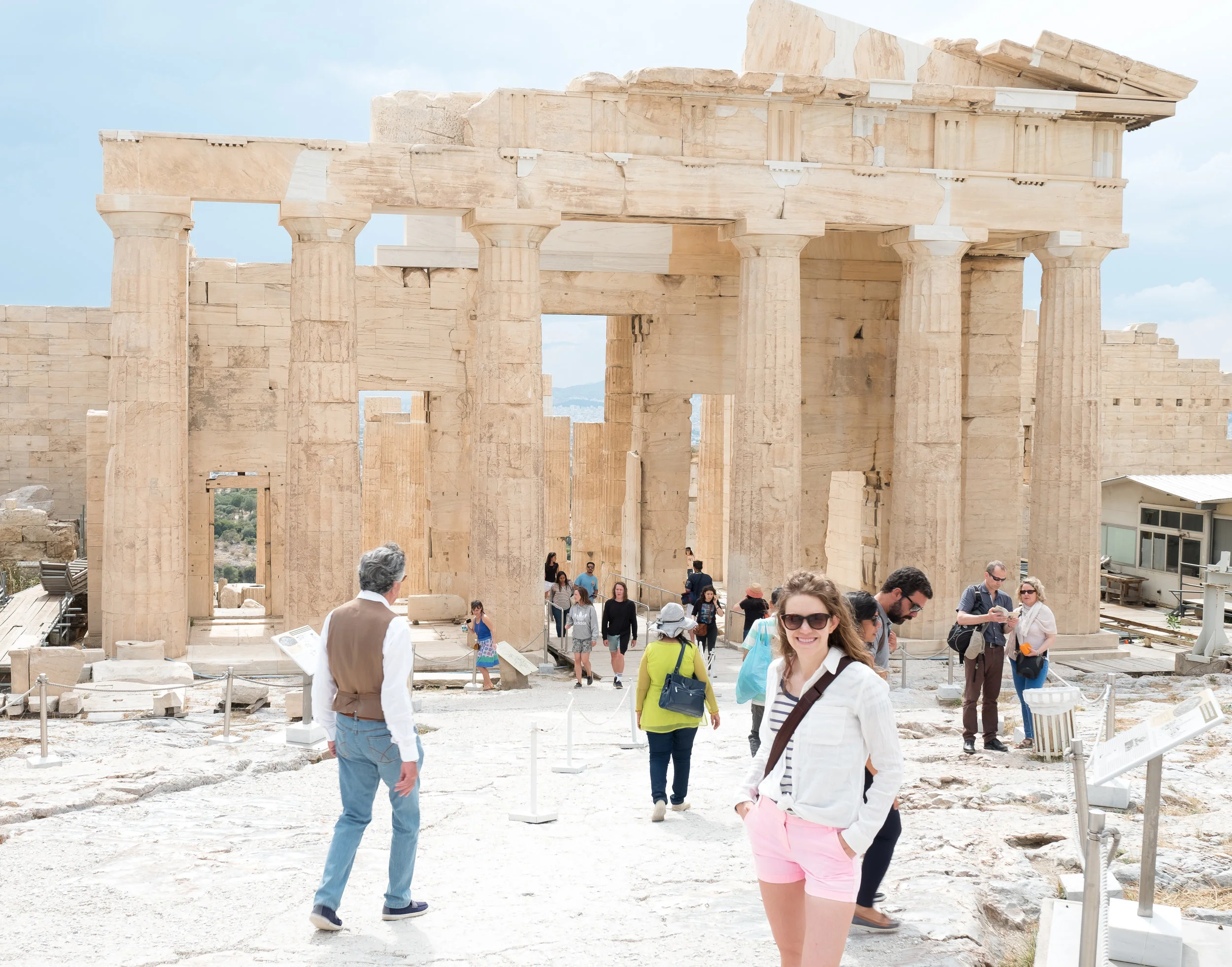In front of the Parthenon