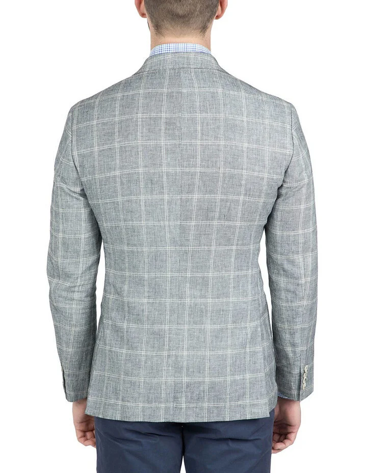 grey windowpane blazer