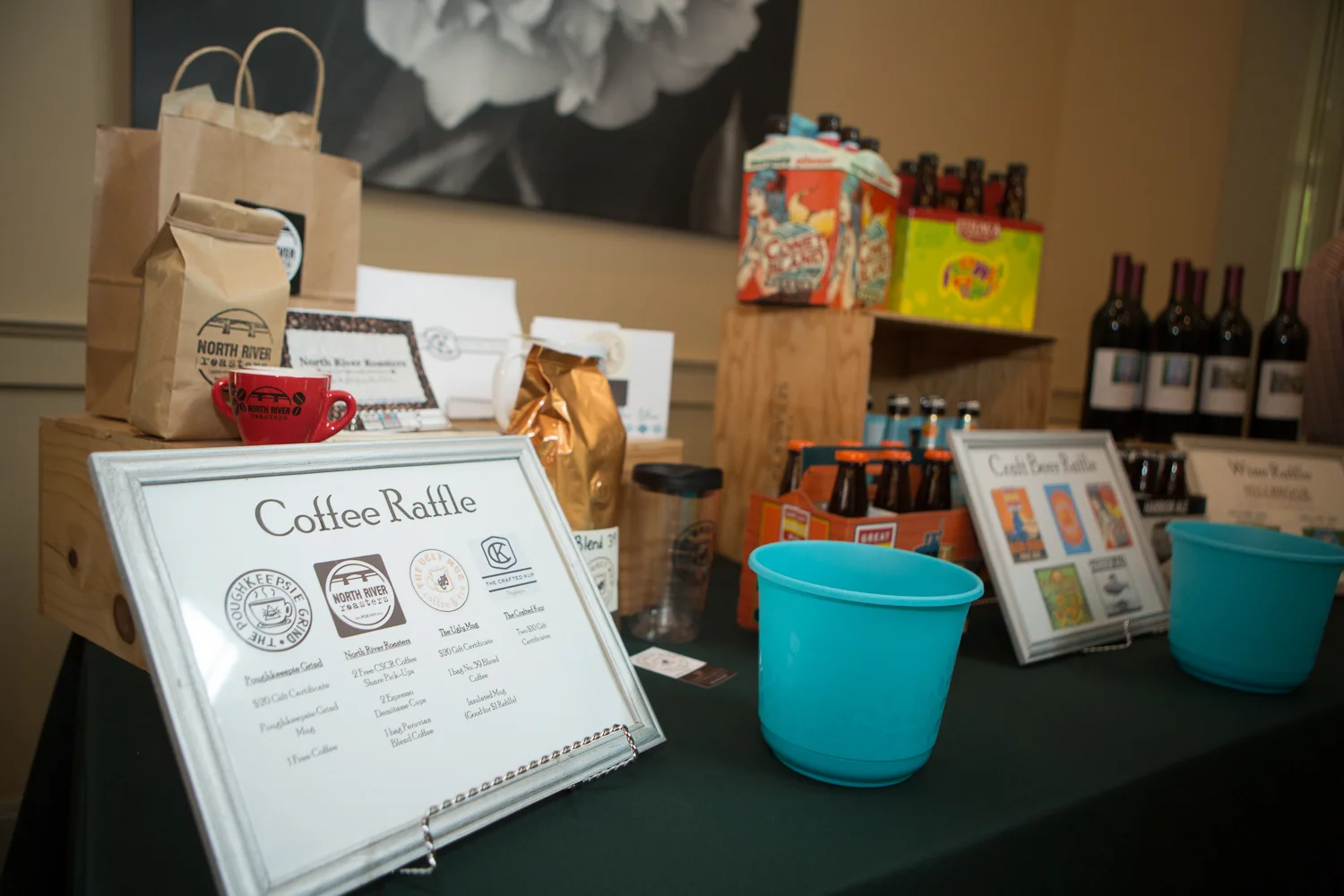 The Raffle Table: Coffee, Beer, and Wine - Something for Everyone!