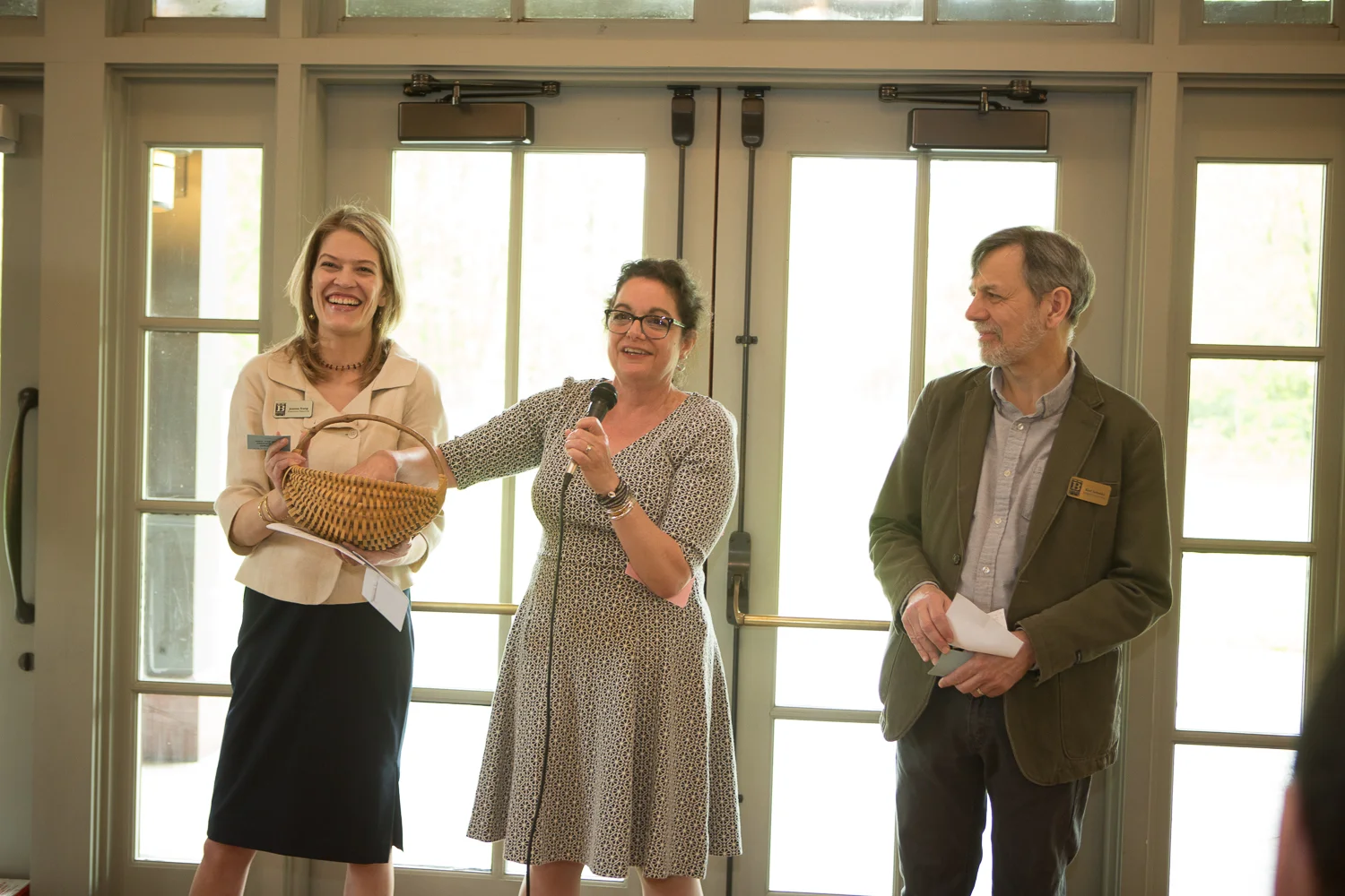 (l-r) Executive director Joanna Frang, Cathy Schmitz, Board President Karl Schmitz. The Drawing Begins...