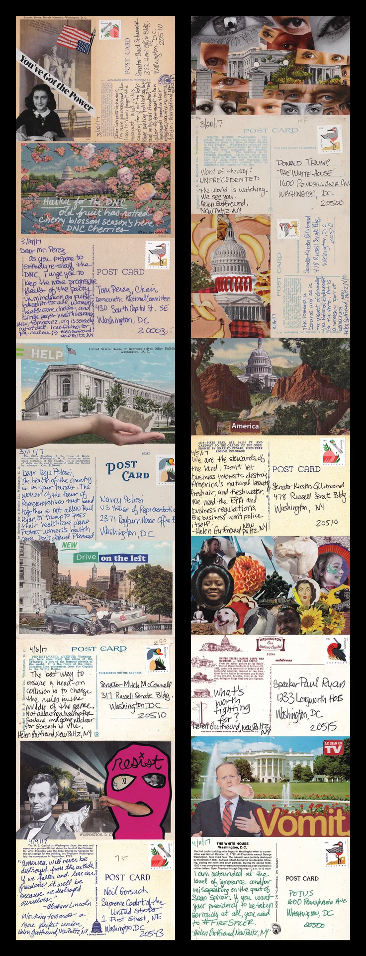 Helen Gutfreund - "Postcards From The Resistance: Washington" (30"x11.5") - $250
