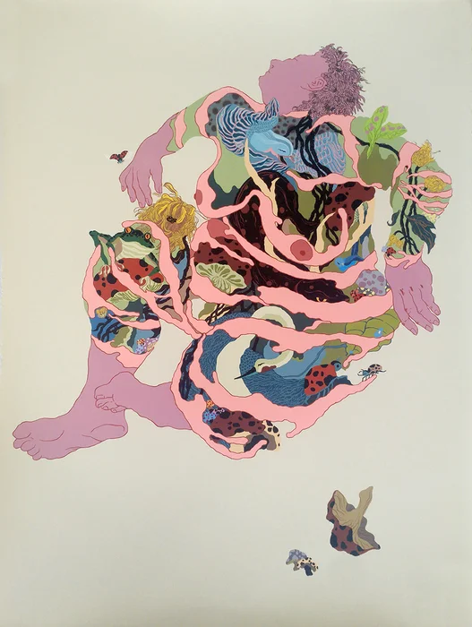 Beibei Chen & Leilei Chen "Gaia I" (31” x 23”) Hand Screen Print - $2000