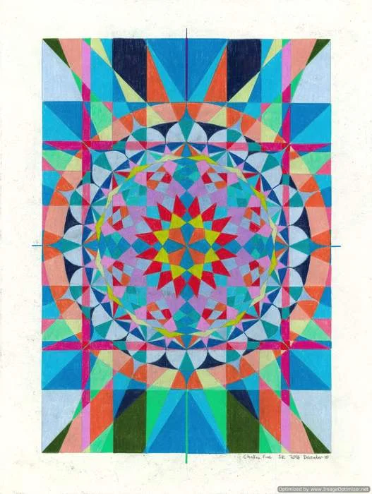 Stephen Kenney - Chakra Five - Colored Pencil on Paper (18" x 24") NFS