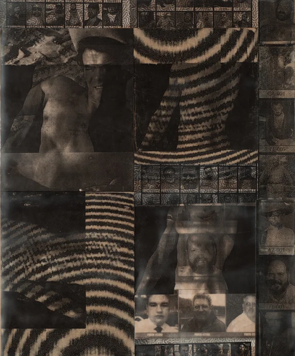 Mitchell Goldberg It's Personal Collage with Encaustic on Panel (22" x 18") $750