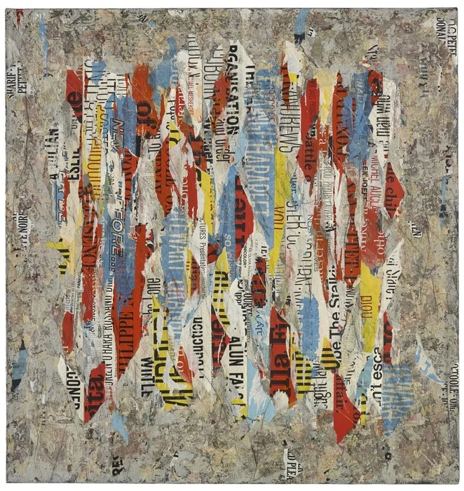Susan Reedy Urban Soliloquy 21 Acrylic, vintage posters, graphite and oil stick on canvas (42" x 40") $6300