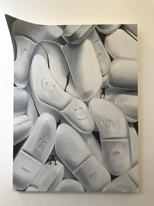 Marina Rahlin - Daily Dose - Oil on canvas on Wood Base(48" x 36") $5000