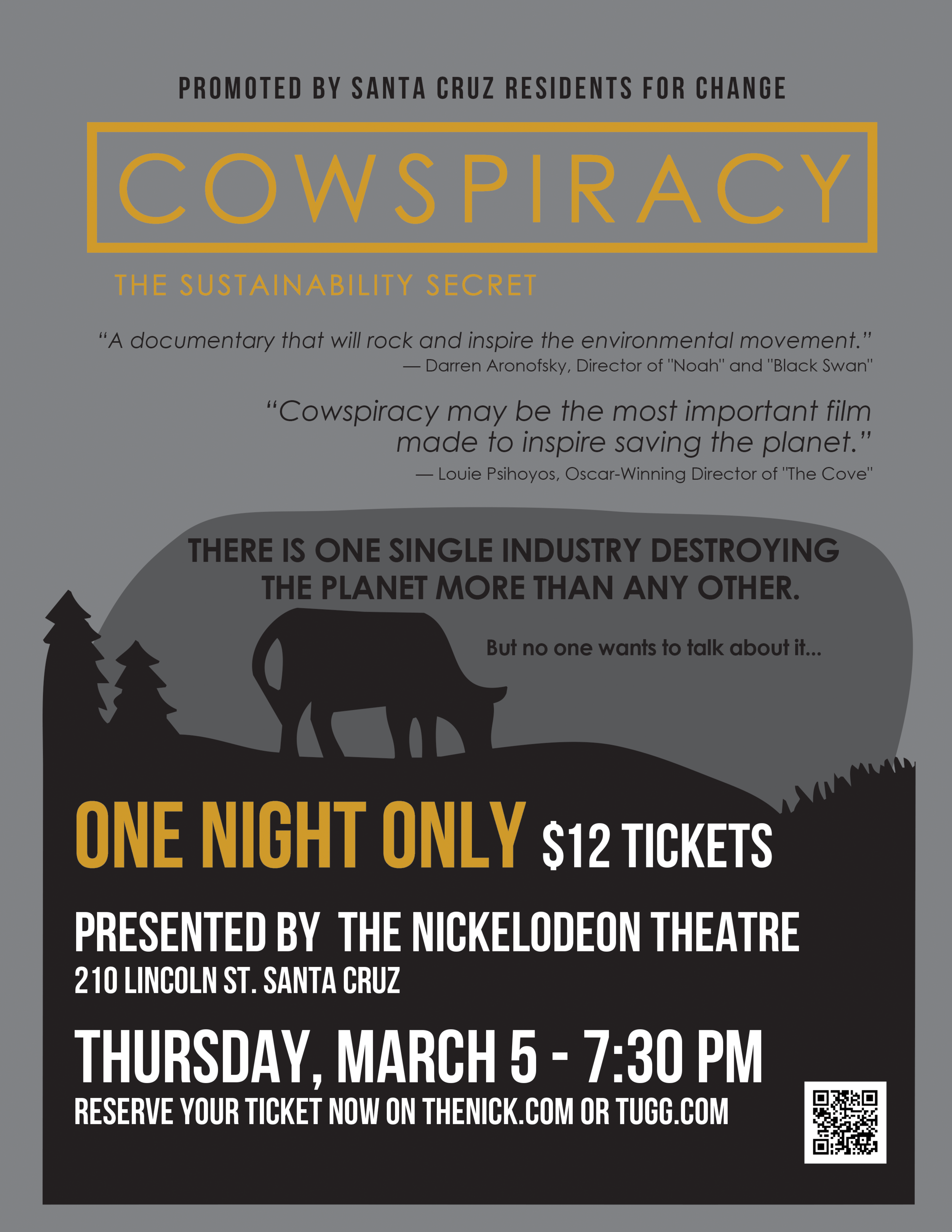 Cowspiracy Screening Poster