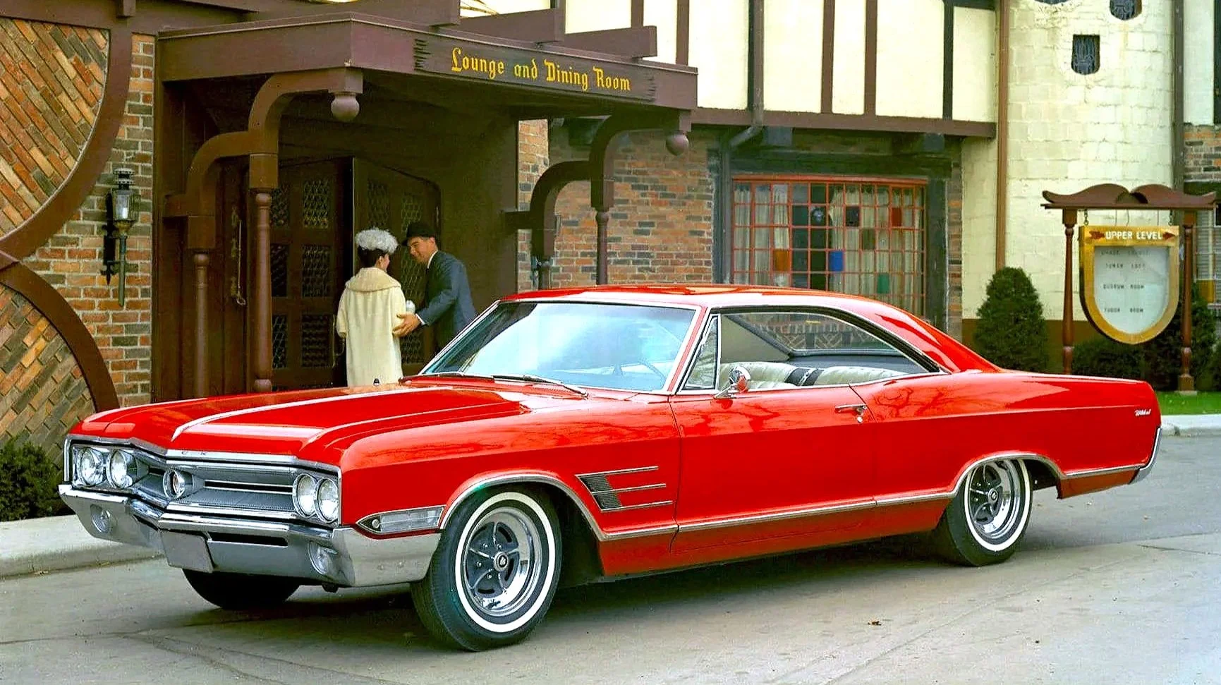 Historical collection of original Buick Electra 225, Invicta, and Wildcat advertisements showcasing the flagship "Wide-Way" styling and full-size luxury features.
