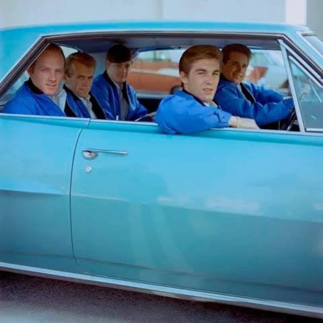Vale Brian Wilson - true musical genius and co-writer of some of the coolest car songs ever. Brian is sitting back seat, far left, in a '63 or '64 Pontiac Grand Prix.