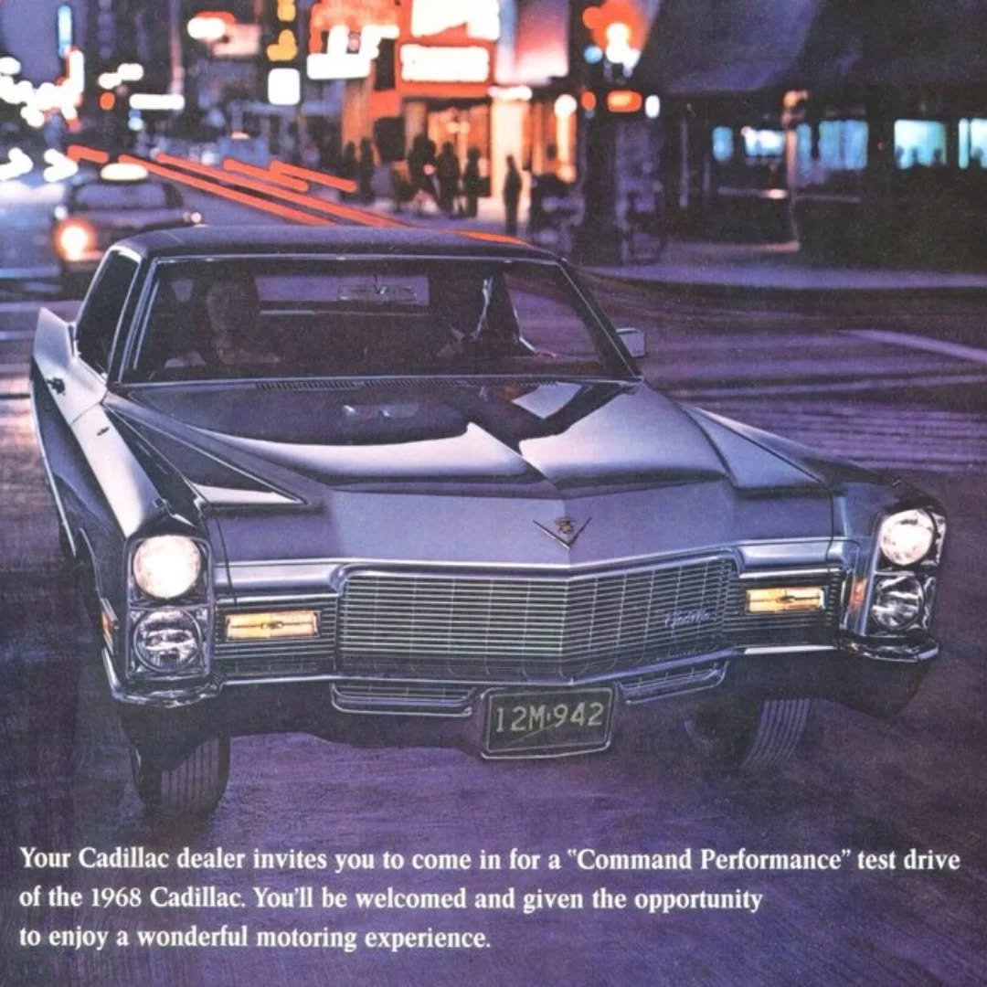 Cadillac for 1968, with the new 472 cubic inch V8 - the largest ever in a production car to that time.