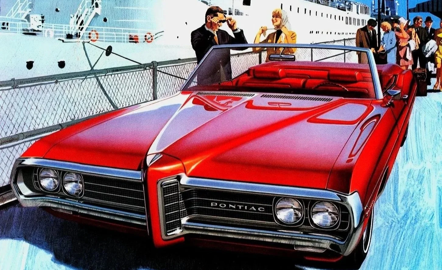 Vintage full-sized Pontiac advertisements from 1950 to 1978 featuring original Bonneville, Catalina, and Star Chief print marketing scans.