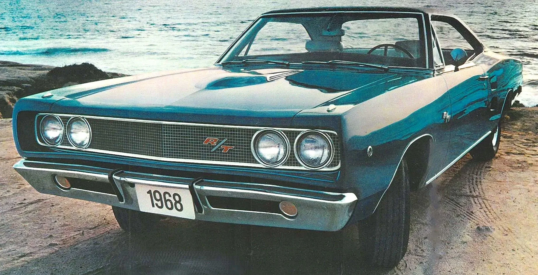 Vintage Dodge Super Bee and Coronet advertisements from 1965 to 1970 featuring Scat Pack bumblebee stripes and high-resolution muscle car print marketing.