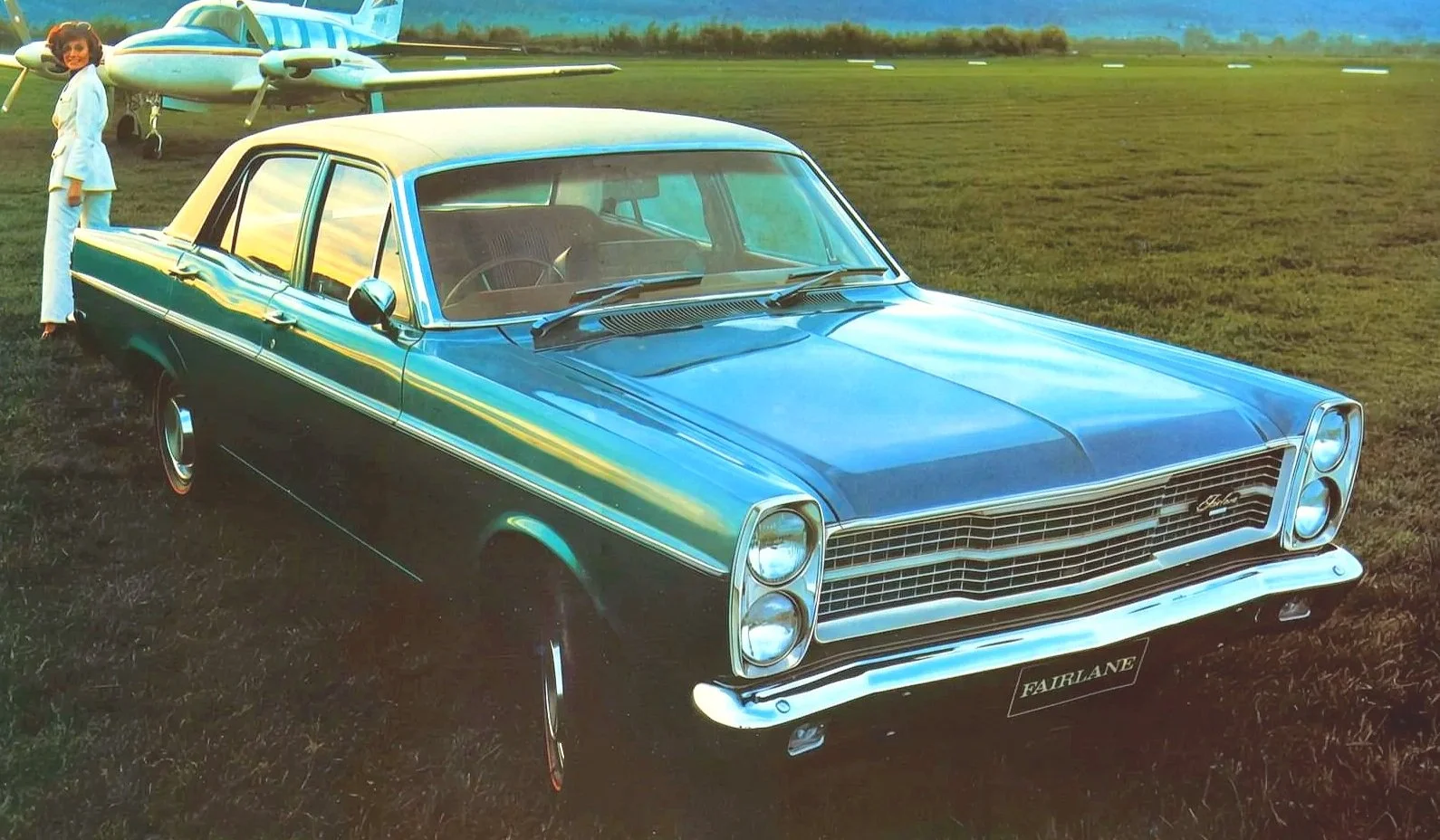 Australian Ford Fairlane and LTD luxury car advertising print scans covering the history of the Fairlane from the launch of the ZA in 1967 to the final Fairlane of 2007.