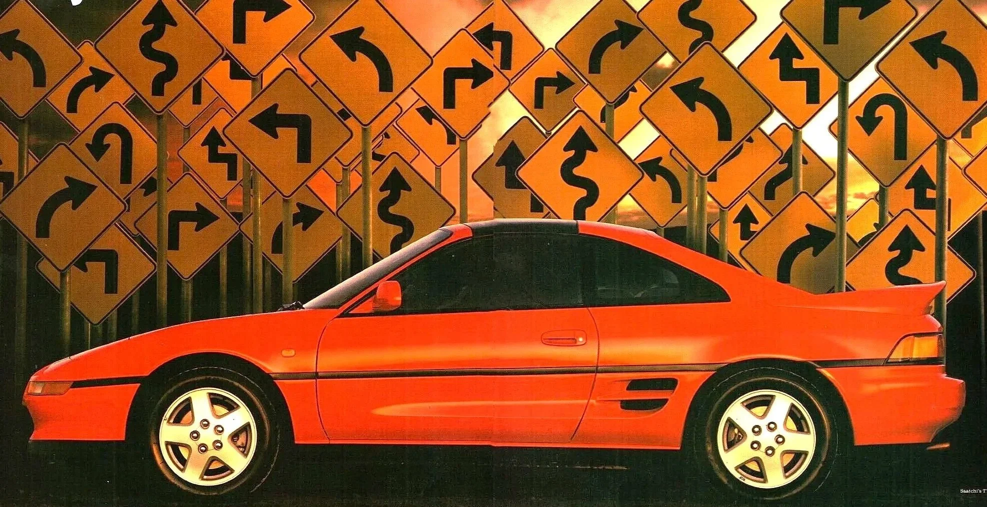 Classic Toyota retro showroom print ads and historical vintage car advertisements