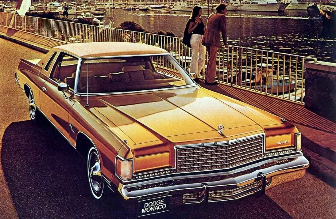 Vintage full-sized Dodge advertisements from 1957 to 1978 featuring the Polara, Monaco, and Custom Royal; high-resolution original print scans for Mopar collectors.