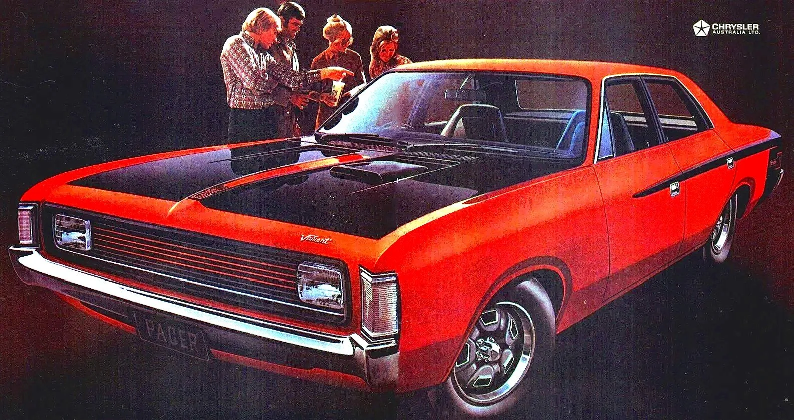 Link to the Chrysler Valiant, Regal and Pacer advertising archive featuring original Australian print ads.