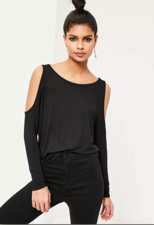 Photo via Missguided.com Missguided, Cold Shoulder Tunic Top; $18
