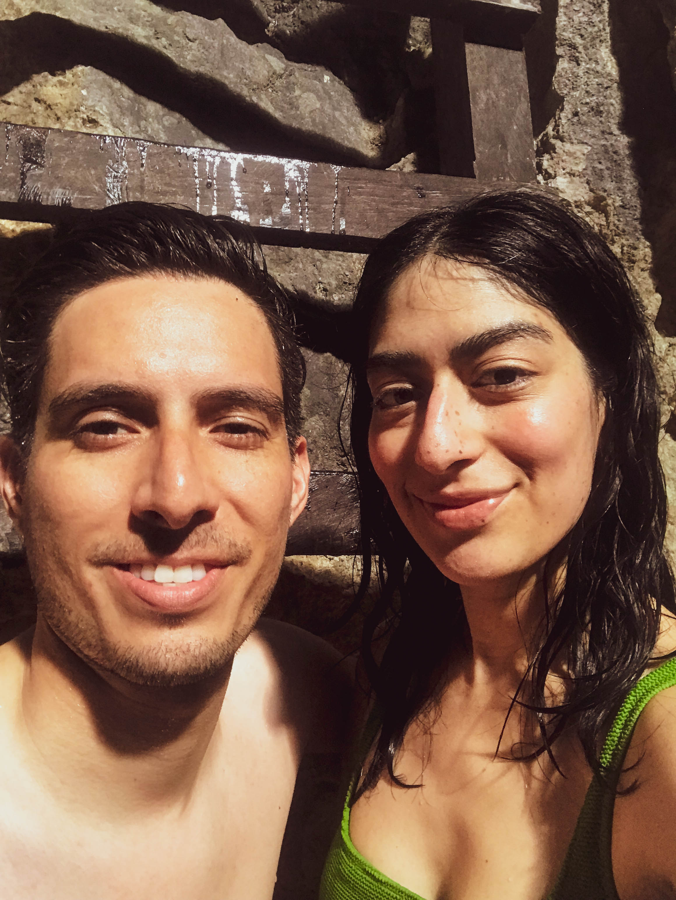 Selfie after we swam across to the other side of the cenote