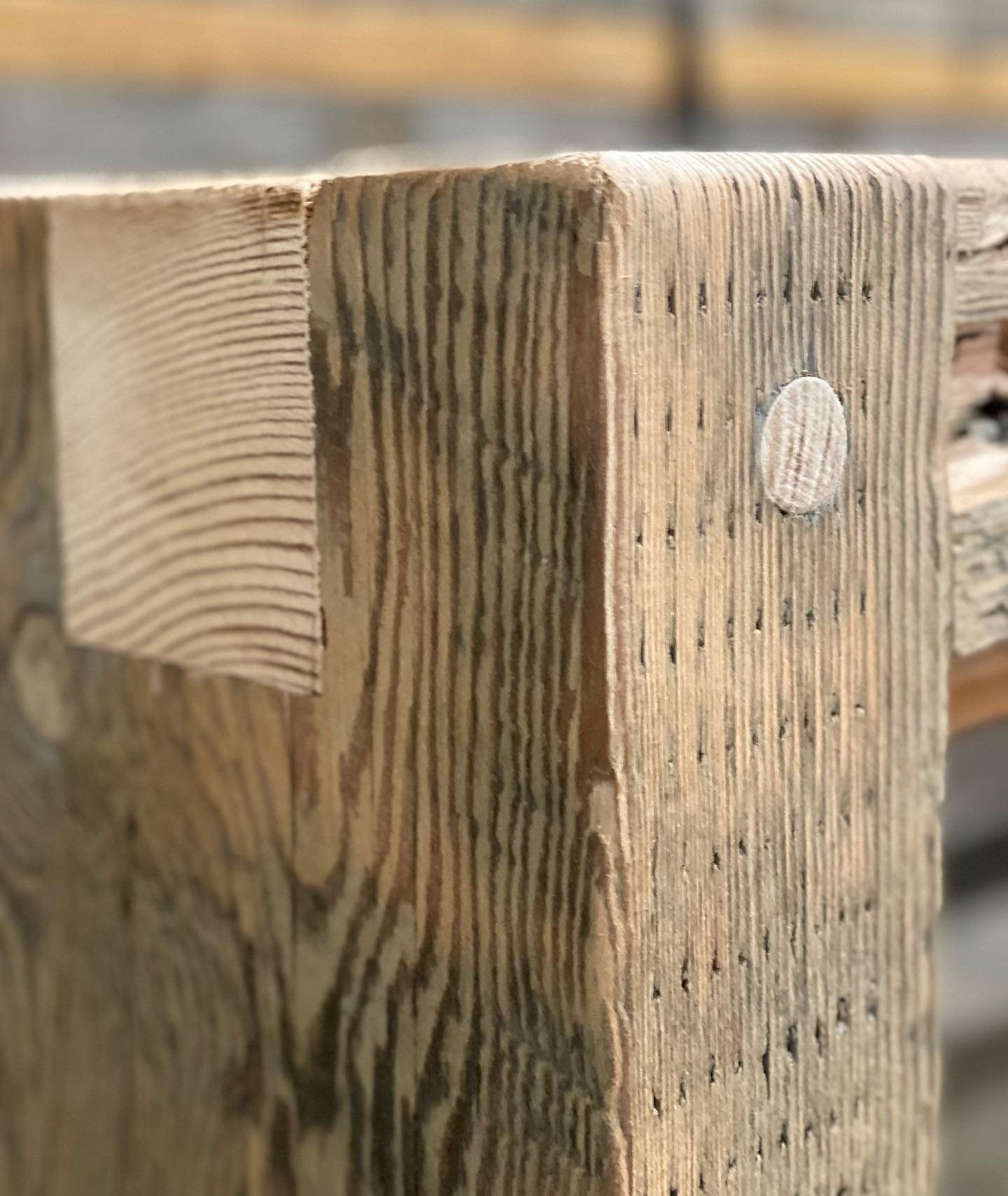 A few progress shots of a chunky recycled Douglas Fir bench seat that we have in production. This one&rsquo;s going to be a ripper. 👍⚒️🌳